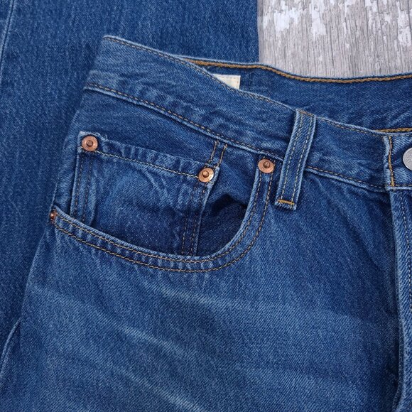 Levis Jeans Womens 30x32 Premium 501 Original Fit Straight High Rise Stretch - Picture 6 of 11